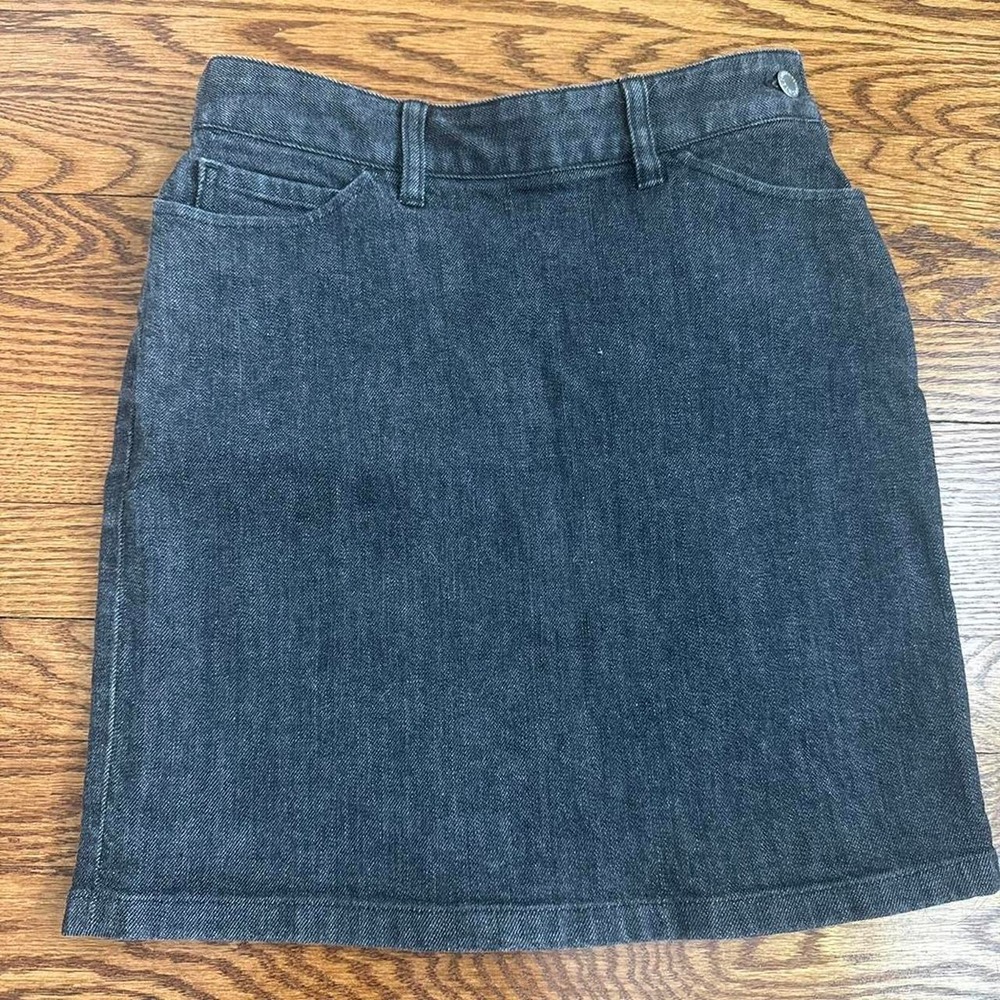 Vintage Banana Republic 90s Faded Black Denim Mini Skirt // Size 0